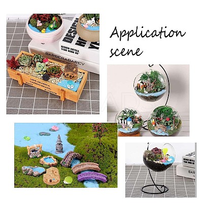 Resin Succulent Micro Landscape Dollhouse Ornaments DJEW-GF0001-58-1