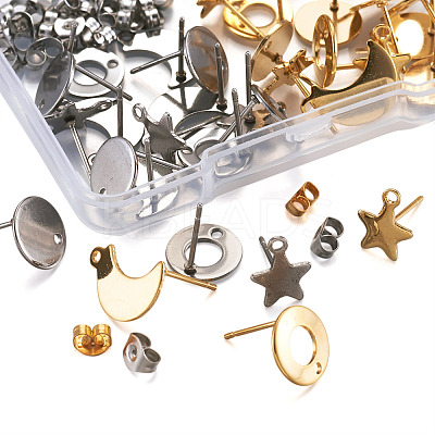 304 Stainless Steel Stud Earring Findings STAS-YS0001-08-1