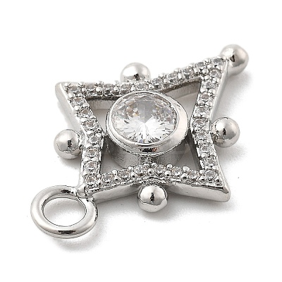 Brass Micro Pave Cubic Zirconia Pendants KK-L228-17P-1