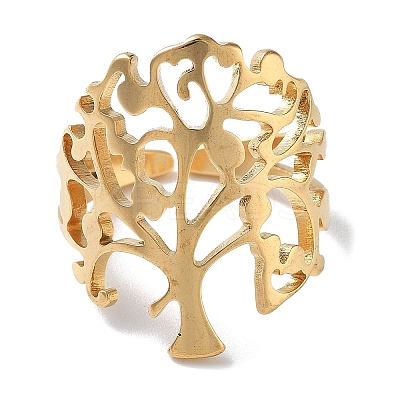 201 Stainless Steel Open Cuff Rings for Women RJEW-M020-08G-1-1