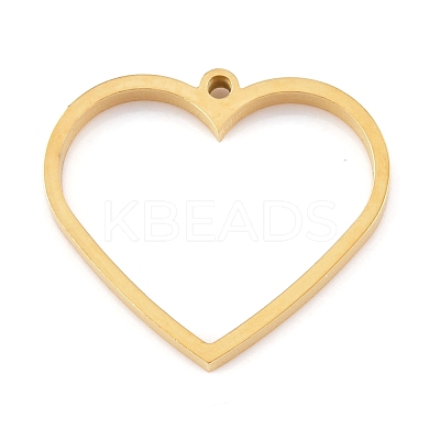 Ion Plating(IP) 304 Stainless Steel Open Back Bezel Pendants STAS-K208-09G-1