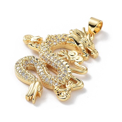Rack Plating Brass Micro Pave Cubic Zirconia Pendants KK-Q797-11G-1