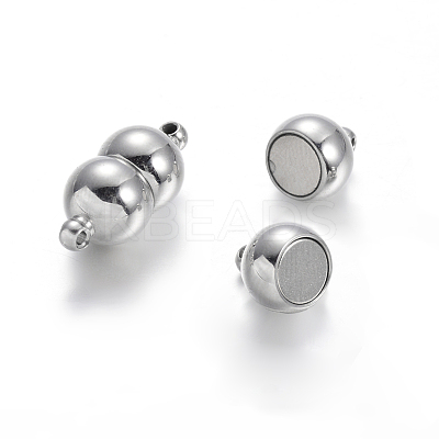 Tarnish Resistant 304 Stainless Steel Magnetic Clasps with Loops LS-STAS-E108-39P-1