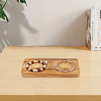Beech Wooden Jewelry Bracelet Finger Ring Diplay Holder Tray ODIS-WH0010-02J-02-1