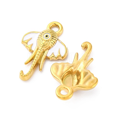 304 Stainless Steel Enamel Elephant Charms STAS-B085-37G-01-1