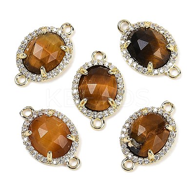 Natural Tiger Eye Faceted Oval Links G-B126-05G-05-1