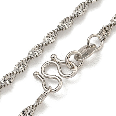 Brass Singapore Chain Necklaces for Women NJEW-U011-01P-1