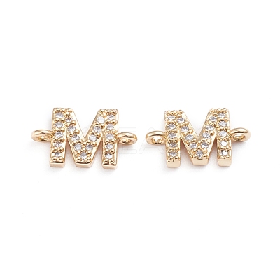 Brass Micro Pave Cubic Zirconia Letter Links ZIRC-I042-16G-M-1