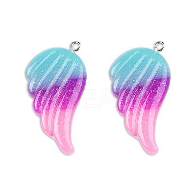 Tricolor Opaque Resin Pendants RESI-N033-01-C02A-1