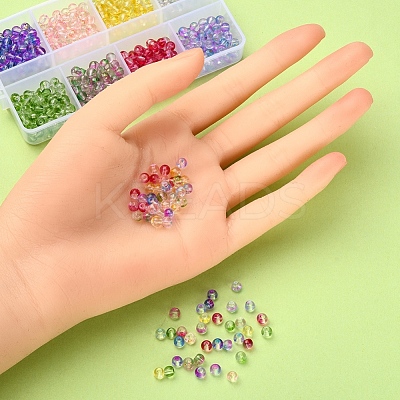 8 Colors Transparent Spray Painted Glass Beads GLAA-YW0001-46-1