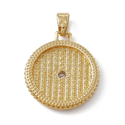 Rack Plating Brass Cubic Zirconia Pendants KK-M236-16G-1