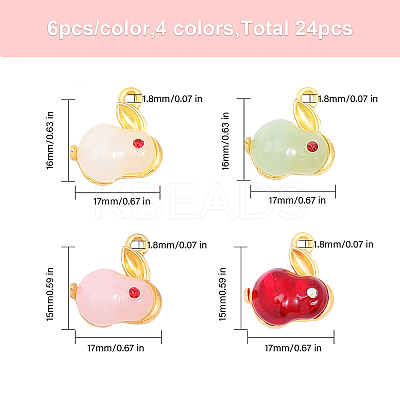 24Pcs 4 Styles Alloy Enamel Pendants ENAM-CA0001-53-1