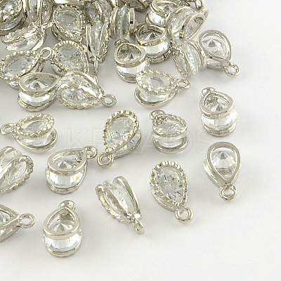 Teardrop Alloy Charms X-ZIRC-R007-038A-02-1