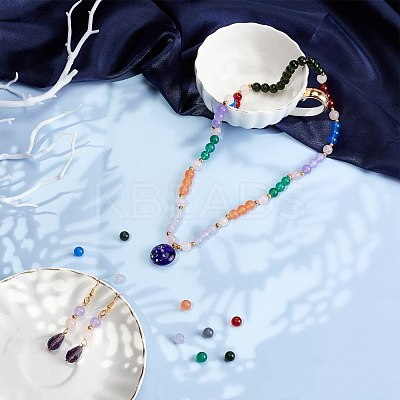 200Pcs DIY Natural & Dyed Malaysia Jade Beaded Stretch Bracelet Making Kits DIY-SC0014-77-1