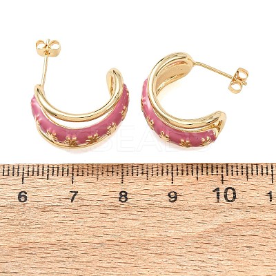 Rack Plating Brass Enamel Stud Earrings KK-CBAB1AF-38B-G-1