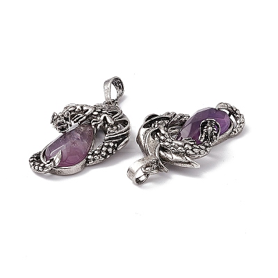 Natural Amethyst Pendants G-H281-06H-1
