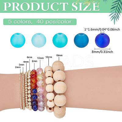 5 Colors Transparent Glass Beads Sets FGLA-PH0001-11B-01-1