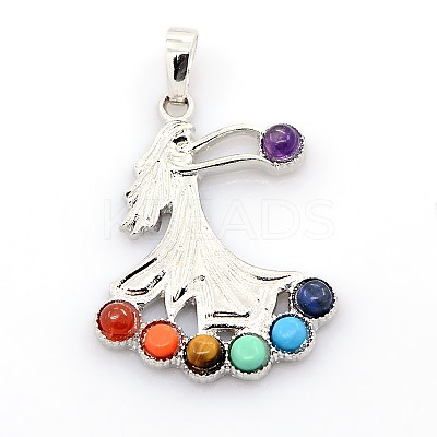 Vintage Chakra Jewelry Gemstone Pendants G-I114-04-1