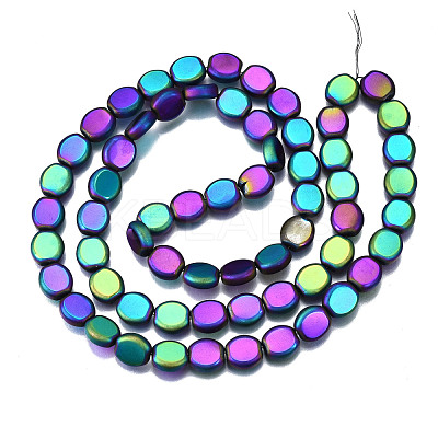 Electroplate Opaque Glass Beads Strands EGLA-Q124-001-D01-1