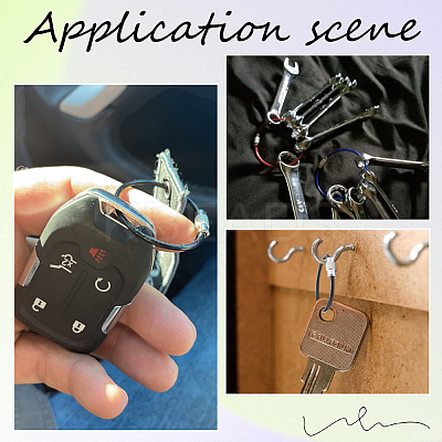 36Pcs 6 Colors Rubber Cover Stainless Steel Wire Cable Keychains FIND-SC0013-71B-1