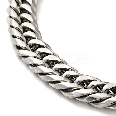Non-Tarnish 201 Stainless Steel Cuban Link Chains Bracelet for Men Women LS-BJEW-H550-07A-P-1