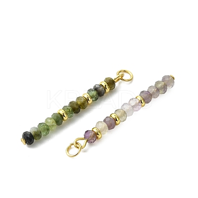 Natural Mixed Gemstone and Brass Pendants PALLOY-JF05905-1