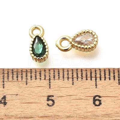 Brass Micro Pave Cubic Zirconia Charms KK-G519-01B-G-1