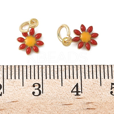 Brass Enamel Charms KK-C110-16B-01G-1