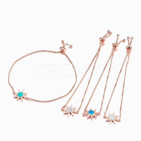 Adjustable Brass Bolo Bracelets BJEW-K204-06-RG-1