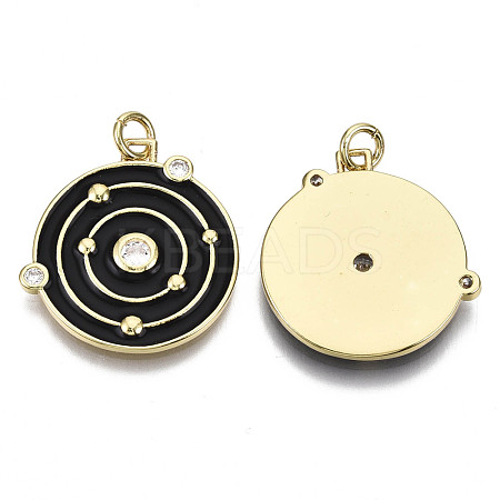 Brass Micro Pave Cubic Zirconia Pendants ZIRC-N039-056B-NF-1