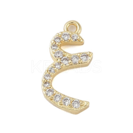 Rack Plating Brass Micro Pave Clear Cubic Zirconia Pendants KK-A224-03J-G-1