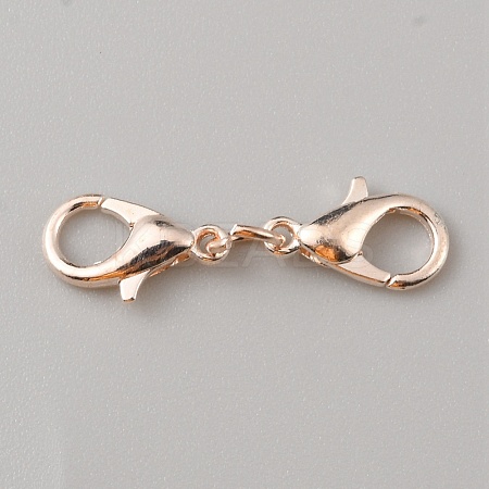 Zinc Alloy Double Lobster Claw Clasps FIND-TAC0016-15RG-1