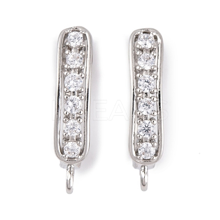 Rack Plating Brass Cubic Zirconia Hoop Earring Findings KK-S374-04P-04-1