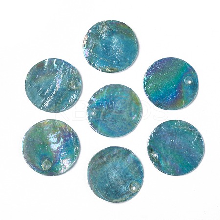 AB Color Plated Capiz Shell Pendants SSHEL-T008-01A-1