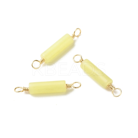 Natural Lemon Jade Connector Charms PALLOY-JF01454-08-1