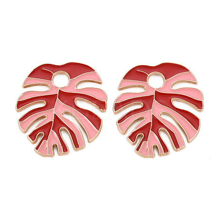 Rack Plating Alloy Enamel Pendants ENAM-T015-012C-NR-1