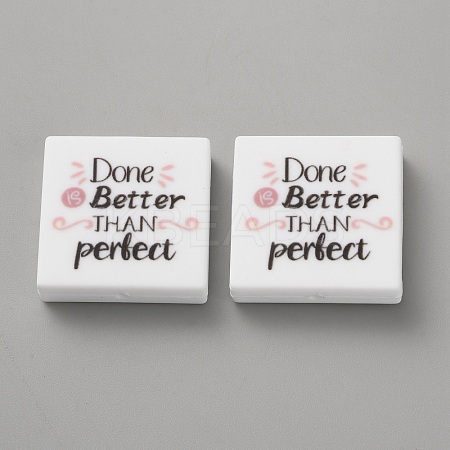 Square Food Grade Eco-Friendly Silicone Focal Beads SIL-SZC0005-21A-42-1