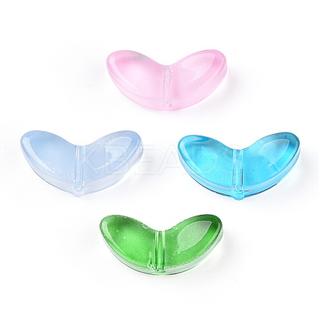 Spray Painted Transparent Glass Beads X-GLAA-T022-27-1