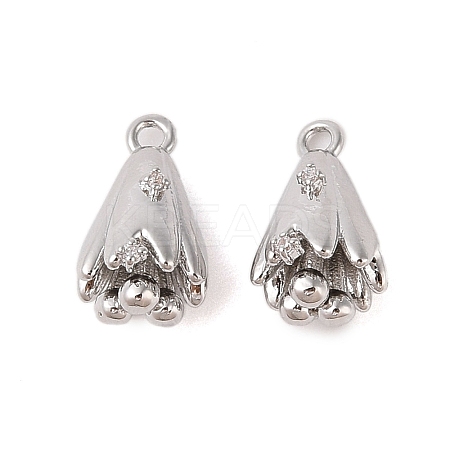 Brass Pendants with Clear Glass Rhinestone KK-N254-66P-1