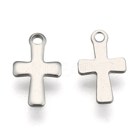 Tarnish Resistant 304 Stainless Steel Tiny Cross Charms LS-STAS-E104-34P-1