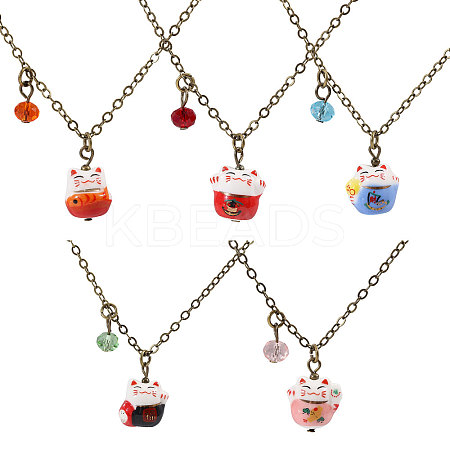 6Pcs Brass Necklaces NJEW-CA00002-1