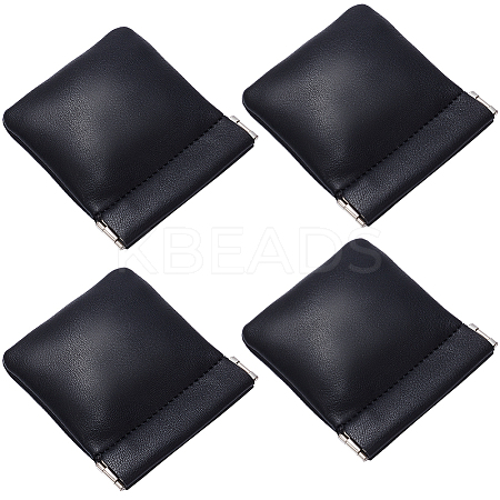 4Pcs Square PU Leather Change Purse with Alloy Shrapnel AJEW-BBC0002-22A-1