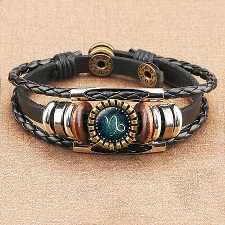 12 Constellations PU Leather Multi-strand Bracelets WGFD09F-10-1