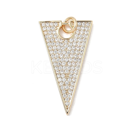 Brass Micro Pave Clear Cubic Zirconia Pendants KK-L254-01G-1