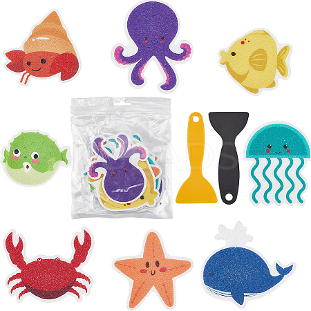 2Sets 20Pcs Sea Animal PVEA Bathtub Non-Slip Stickers AJEW-CN0004-08-1