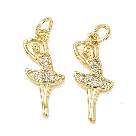 Brass Micro Pave Cubic Zirconia Pendants KK-T085-15D-G-1