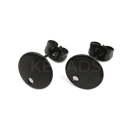 Ion Plating(IP) 304 Stainless Steel Stud Earring Findings STAS-P198-25-10mm-B-1