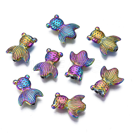Rack Plating Rainbow Color Alloy Beads PALLOY-S180-336-1