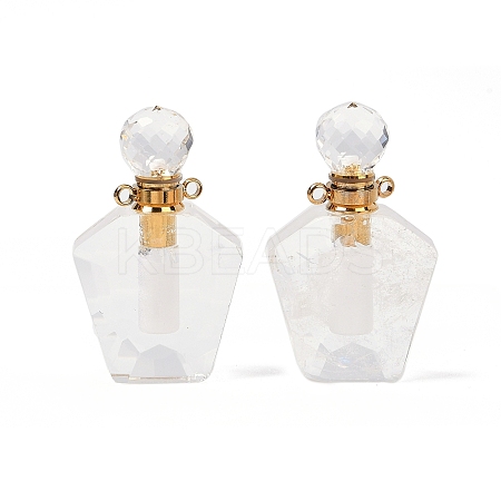Natural Quartz Crystal Openable Perfume Bottle Rock Crystal Pendants G-I381-02G-07-1
