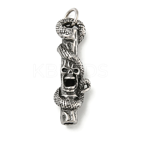 316 Surgical Micro Pave Cubic Zirconia Stainless Steel Pendants STAS-Z073-60AS-01-1